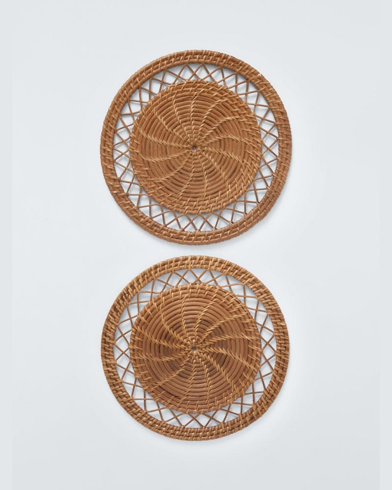 John Lewis x Sanderson Rattan Round Placemat, Set of 2, Natural